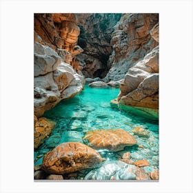 Blue Water In A Canyon 1 Canvas Print