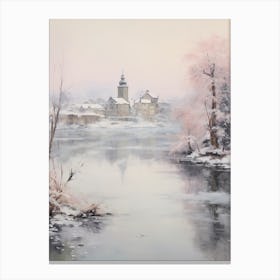 Dreamy Winter Painting Lucerne Switzerland 2 Canvas Print