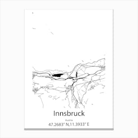 Innsbruck,Austria Minimalist Map Canvas Print