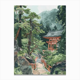 Koyasan Japan 3 Retro Illustration Canvas Print