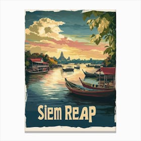 Aihrgdesign A Mid Century Modern Travel Poster For Siem Reap 3 Canvas Print