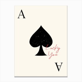 Lucky You Playing Card Canvas Print