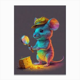 Mouse With Magnifying Glass Canvas Print