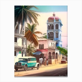 Mombasa Kenya Soft Colours Tropical Destination Canvas Print