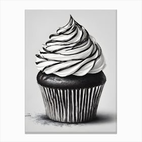 Black And White Cupcake 3 Canvas Print