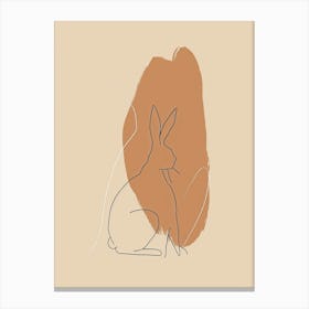 Hare - Boho, Line Art Canvas Print