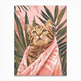 Cat In A Towel 1 Canvas Print