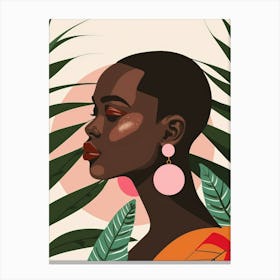 Black Woman With Earrings 5 Canvas Print