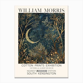 William Morris Filigree Moon Print Canvas Print