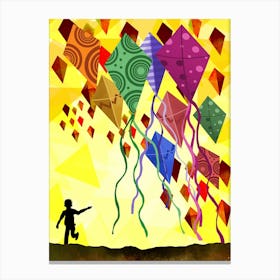 Running with the Kites Canvas Print