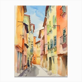 Vicenza, Italy Watercolour Streets 4 Canvas Print