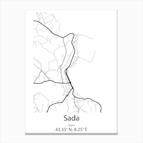 Sada,Spain Minimalist Map Canvas Print