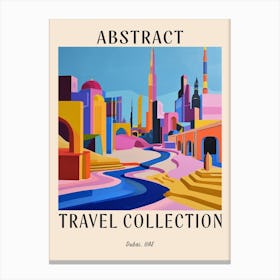 Abstract Travel Collection Poster Dubai Uae 4 Canvas Print