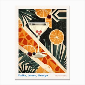 Fruity Art Deco Cocktail 4 Poster Canvas Print
