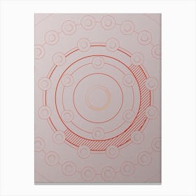 Geometric Abstract Glyph Circle Array in Tomato Red n.0114 Canvas Print