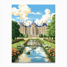 Palace Of Fontainebleau Gardens France Illustration 3  Canvas Print