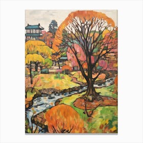 Autumn Gardens Painting Hamarikyu Gardens Japan 2 Canvas Print