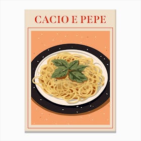 Cacio E Pepe Italian Pasta Poster Canvas Print