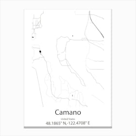 Camano,United States Minimalist Map 1 Canvas Print