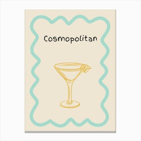 Cosmopolitan Doodle Poster Teal & Orange Canvas Print