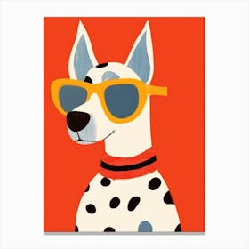 Little Dog Wearing Sunglasses Canvas Print