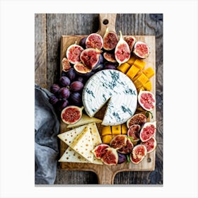 Artisan Cheese Board Painstakingly Crafted With A Fine Selection Of Gourmet Cheeses Carefully Slice Canvas Print