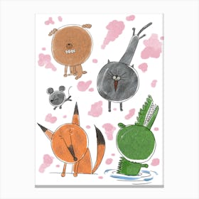 Grumpy animals Canvas Print