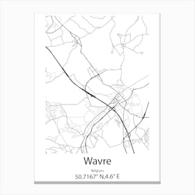 Wavre,Belgium Minimalist Map Canvas Print