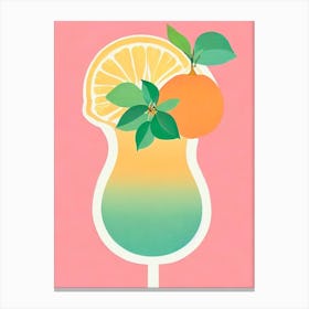 Orange Blossom Retro Pink Cocktail Poster Canvas Print