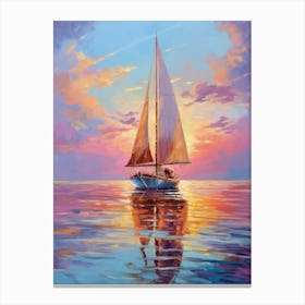 Sailboat At Sunset 23 Canvas Print