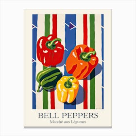 Marche Aux Legumes Bell Peppers Summer Illustration 4 Canvas Print