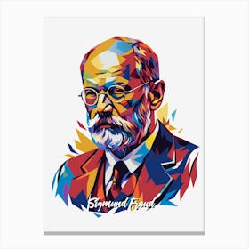 Sigmund Freud 03 Portrait WPAP Pop Art Canvas Print