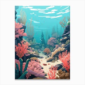Great Barrier Reef, Australia, Graphic Illustration 4 Canvas Print