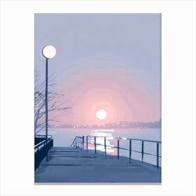 Sunset On The Dock Canvas Print