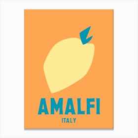 Amalfi, Italy, Graphic Style Poster 3 Canvas Print