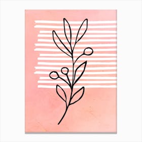 Modern Plant Pink Canvas Print