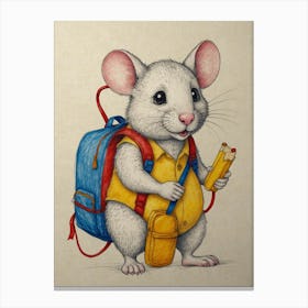 School Mouse 2 Canvas Print