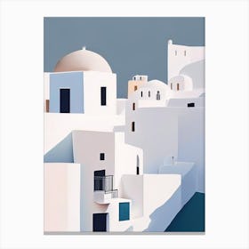 Santorini Greece Buildings Simplistic Tropical Destination Canvas Print