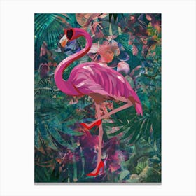 Pink Flamingo Heels Canvas Print