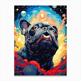 French Bulldog In Space 1 Canvas Print