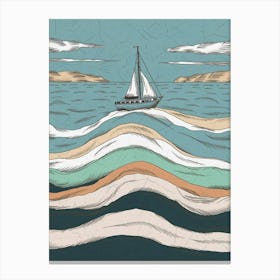 Sailboat In The Ocean Canvas Print