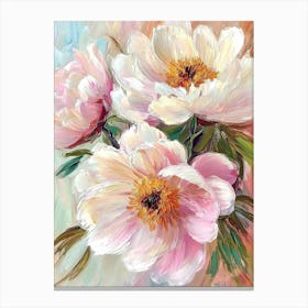 Pink And White Peony Canvas Print