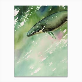 Humpback Whale Storybook Watercolour Canvas Print