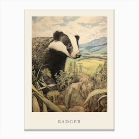 Beatrix Potter Inspired  Animal Watercolour Badger 3 Canvas Print