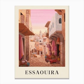 Essaouira Morocco 4 Vintage Pink Travel Illustration Poster Canvas Print