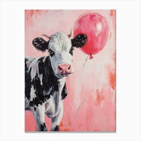 Cute Cow 1 With Balloon Canvas Print