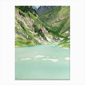 Écrins National Park France Water Colour Poster Canvas Print