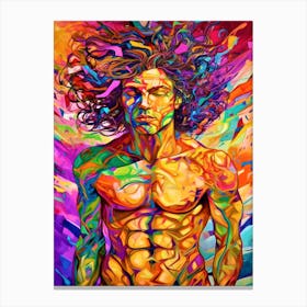 The Art Of Him - Man With Colorful Hair Canvas Print