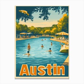 Aihrgdesign A 1970s Inspired Travel Poster For Austin Depicti 66870c1f C274 43e8 Aab7 C1f685724a55 3 Canvas Print