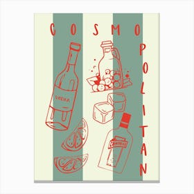 Cosmopolitan Cocktail Recipe Canvas Print